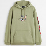 Men Green Regular Fit Tom & Jerry Hoodie